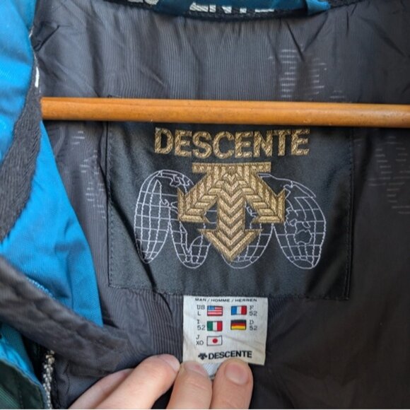 Vintage Descente 90's Retro Men's Blue Green & Black Ski & Snowboard Jac… - Picture 9 of 10